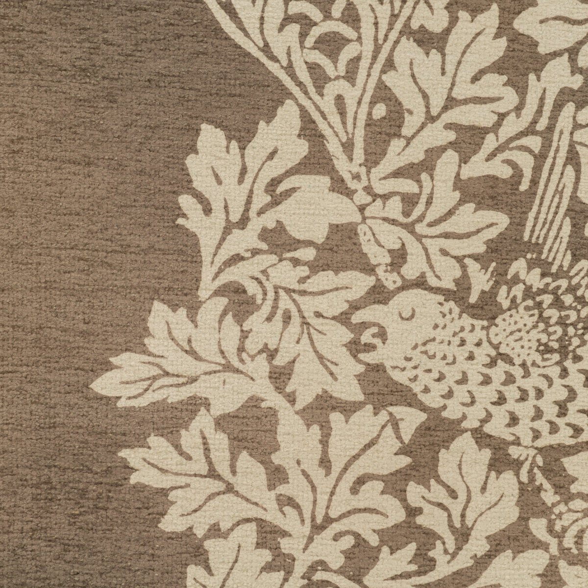 Washable Bird Anemone Taupe Runner - William Morris