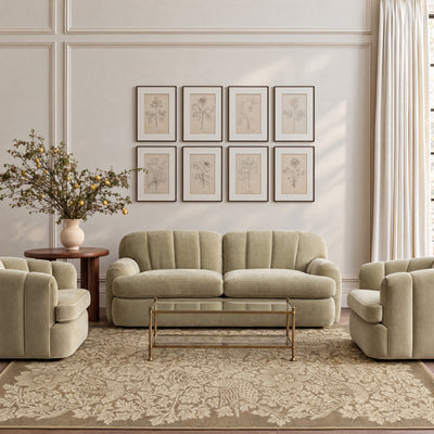 Washable Bird Anemone Taupe Rug - William Morris