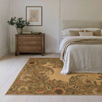 Washable Corncockle Beige Rug - William Morris
