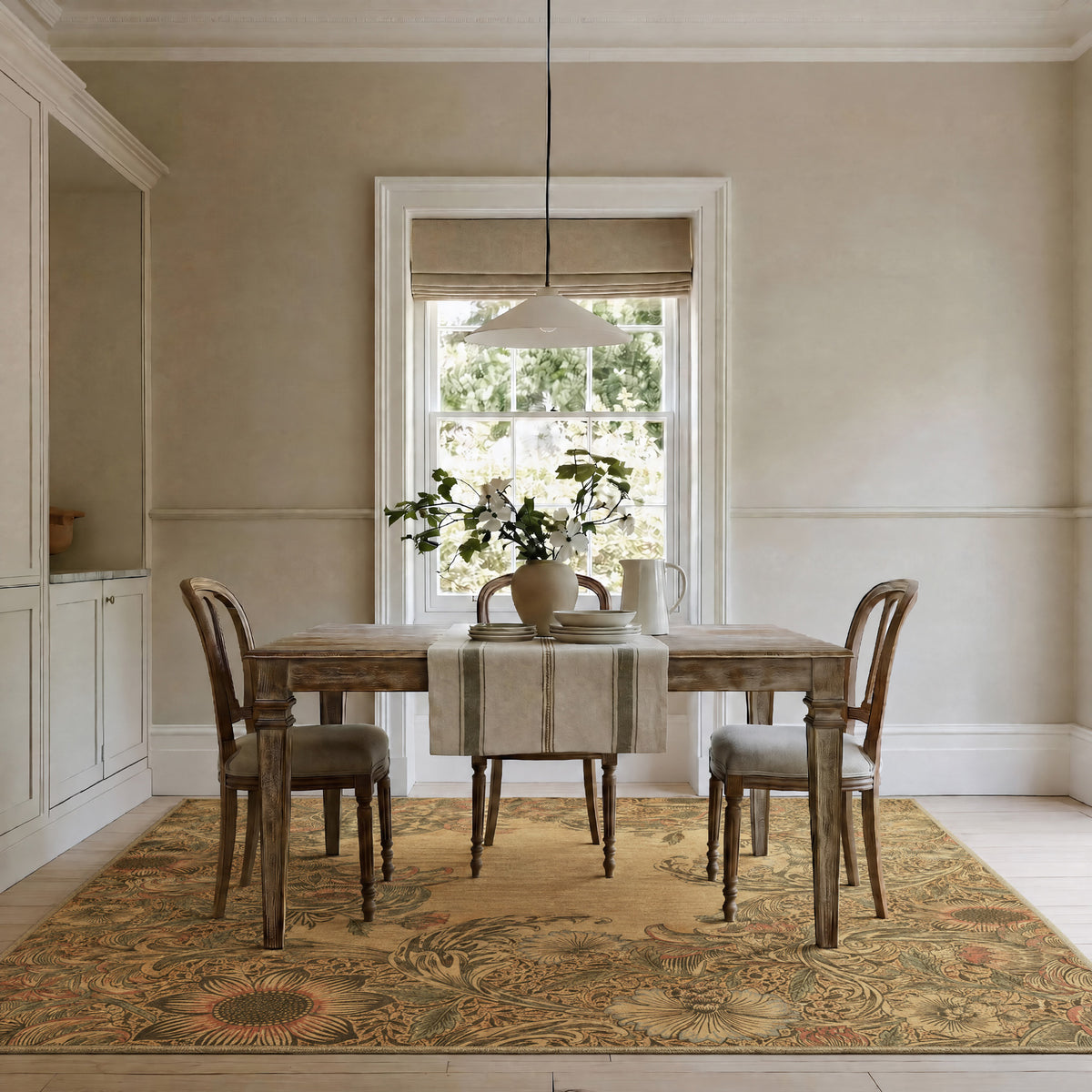 Washable Corncockle Beige Rug - William Morris