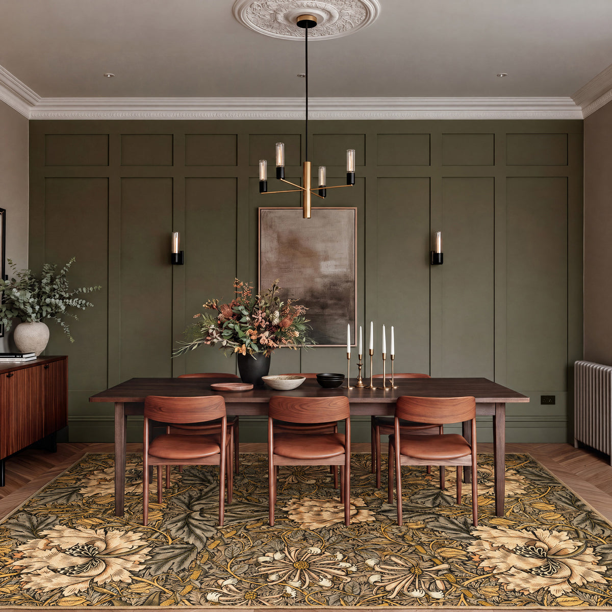 Washable Honeysuckle Golden Rug - William Morris