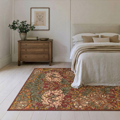 Washable Honeysuckle Pink Rug - William Morris
