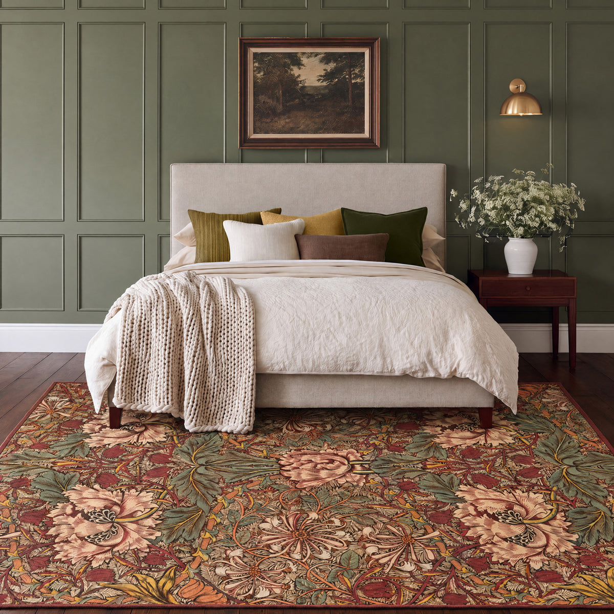 Washable Honeysuckle Pink Rug - William Morris