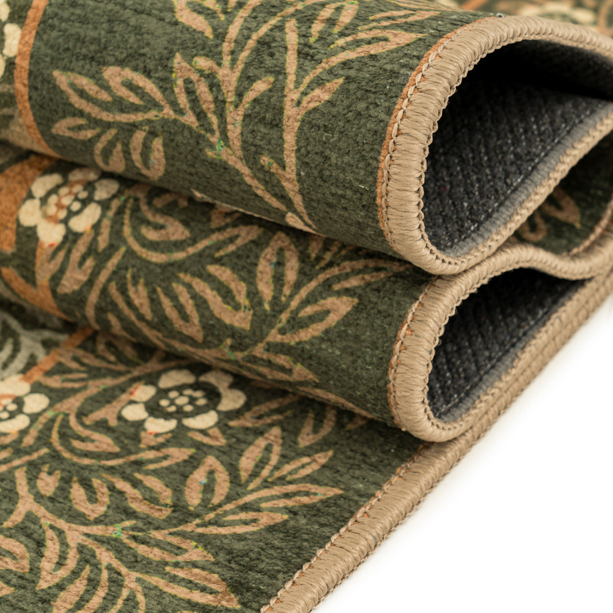Washable Pomegranate Green Rug - William Morris