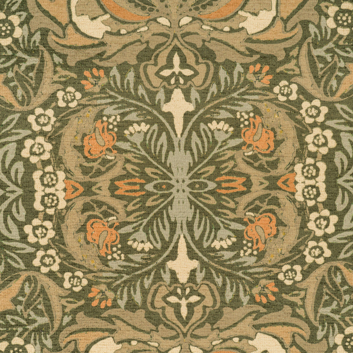Washable Pomegranate Green Rug - William Morris