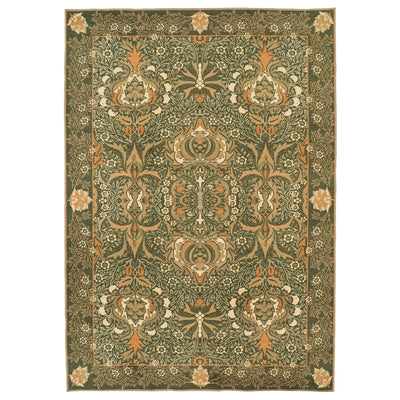 Washable Pomegranate Green Rug - William Morris
