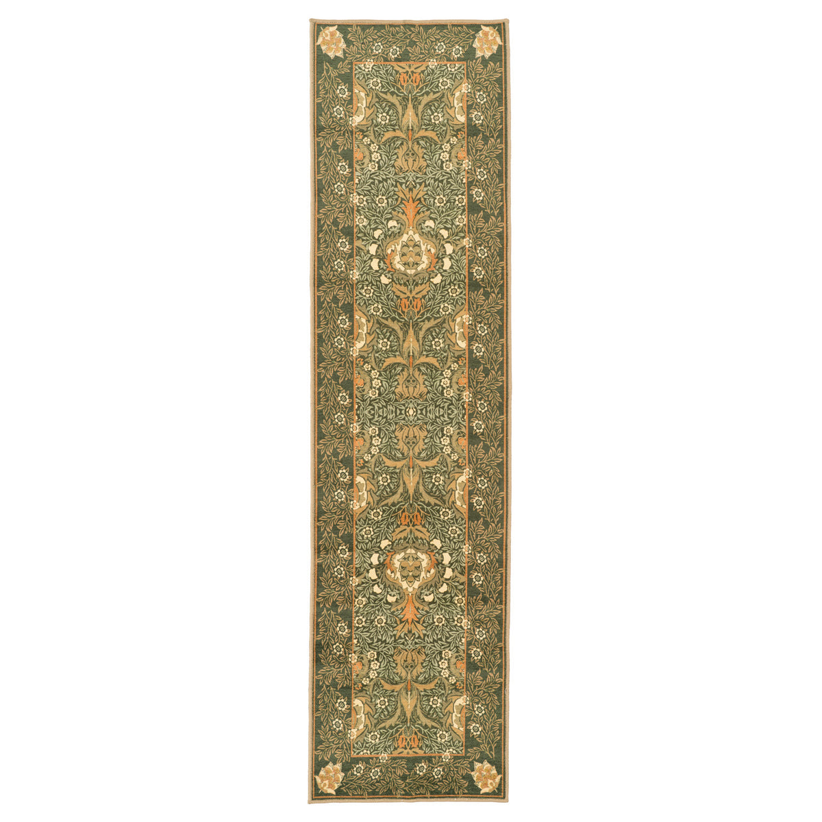 Washable Pomegranate Green Runner - William Morris