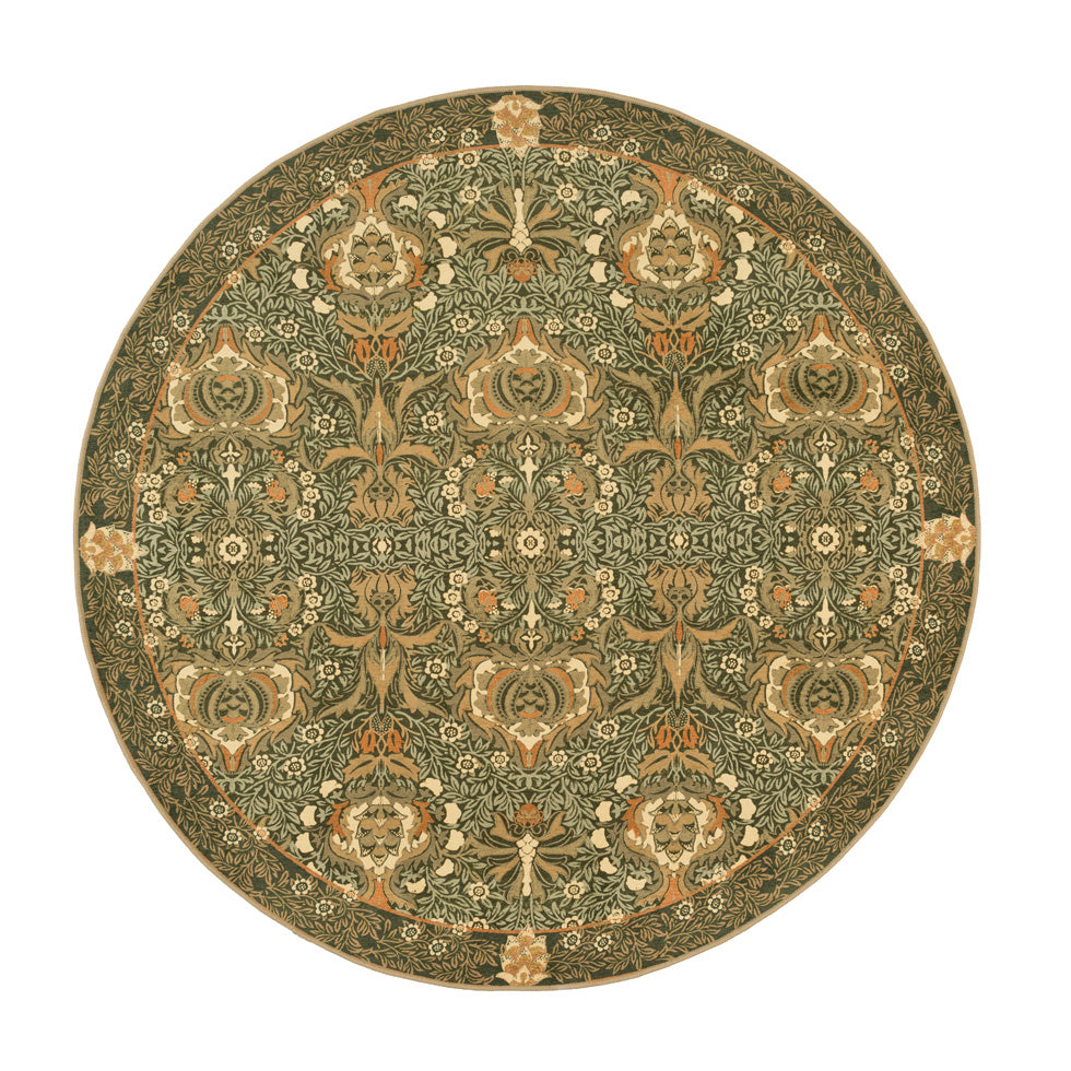 Washable Pomegranate Green Circle - William Morris