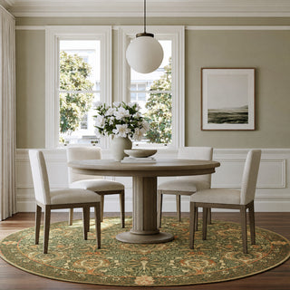 Washable Pomegranate Green Rug - William Morris