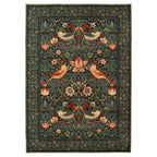Washable Strawberry Thief Navy Rug - William Morris