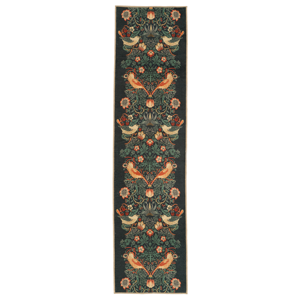 Washable Strawberry Thief Navy Runner - William Morris