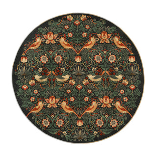 Washable Strawberry Thief Navy Circle - William Morris