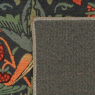 Washable Strawberry Thief Navy Rug - William Morris