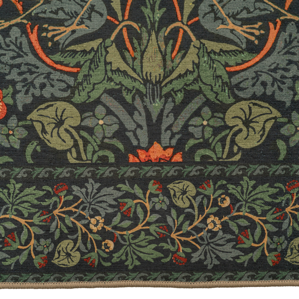 Washable Strawberry Thief Navy Circle - William Morris