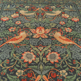 Washable Strawberry Thief Navy Rug - William Morris