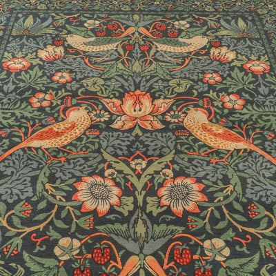Washable Strawberry Thief Navy Indoor Doormat - William Morris