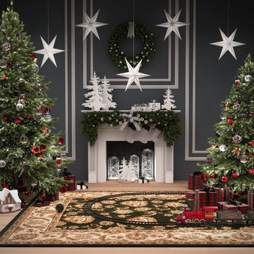 Traditional Green Floral Rug - Koa