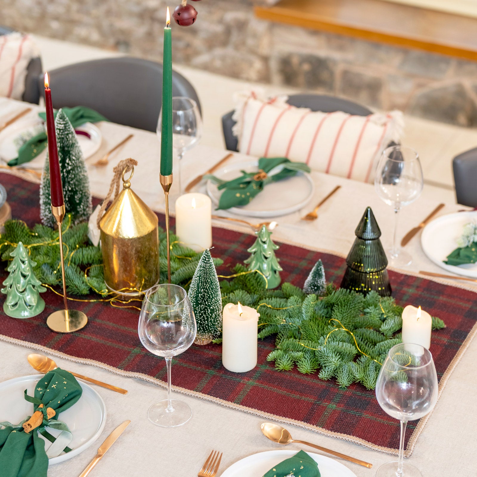 Washable Red Tartan Heritage Rug - Finn