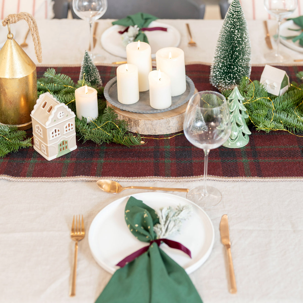 Washable Red Tartan Heritage Rug - Finn
