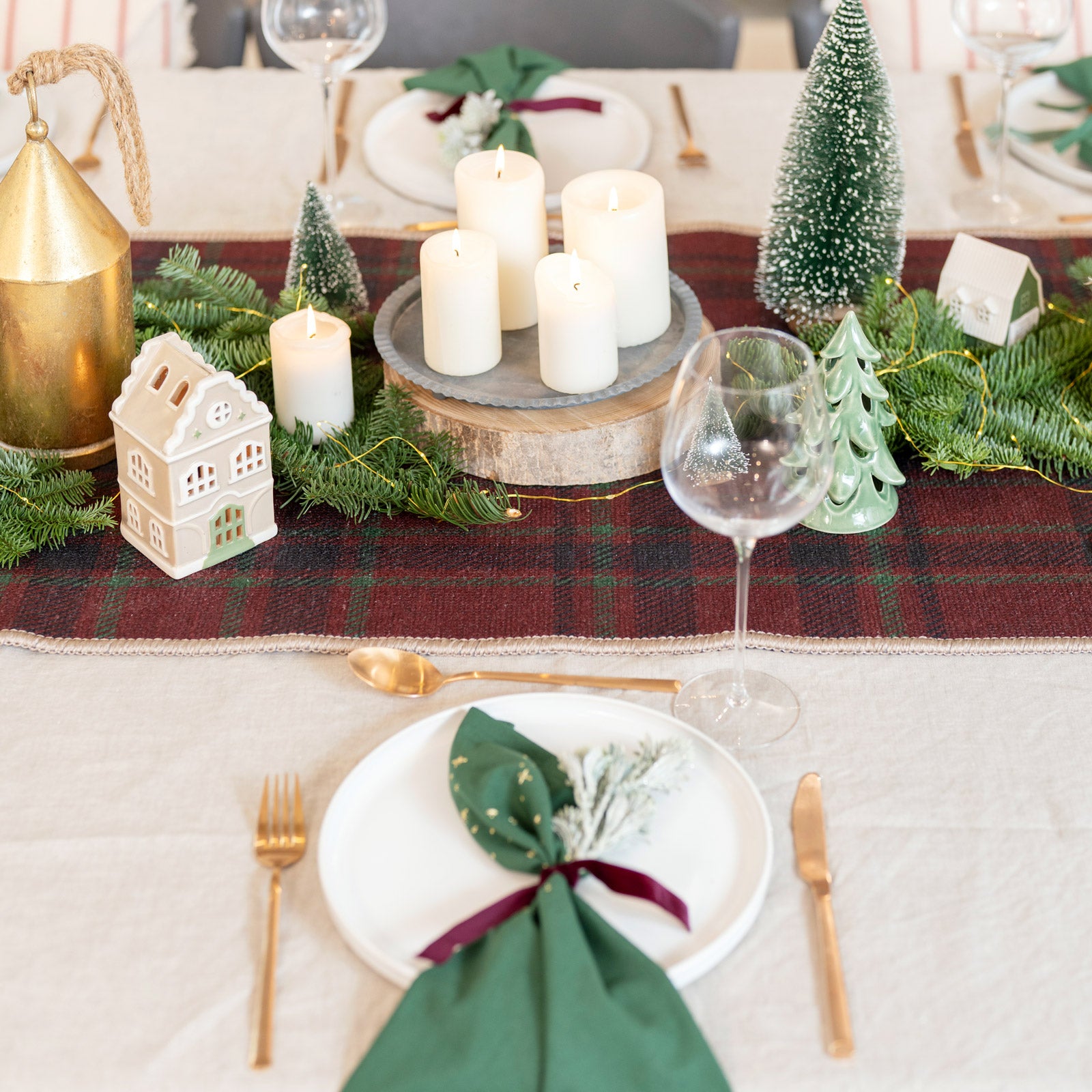 Washable Red Tartan Heritage Rug - Finn