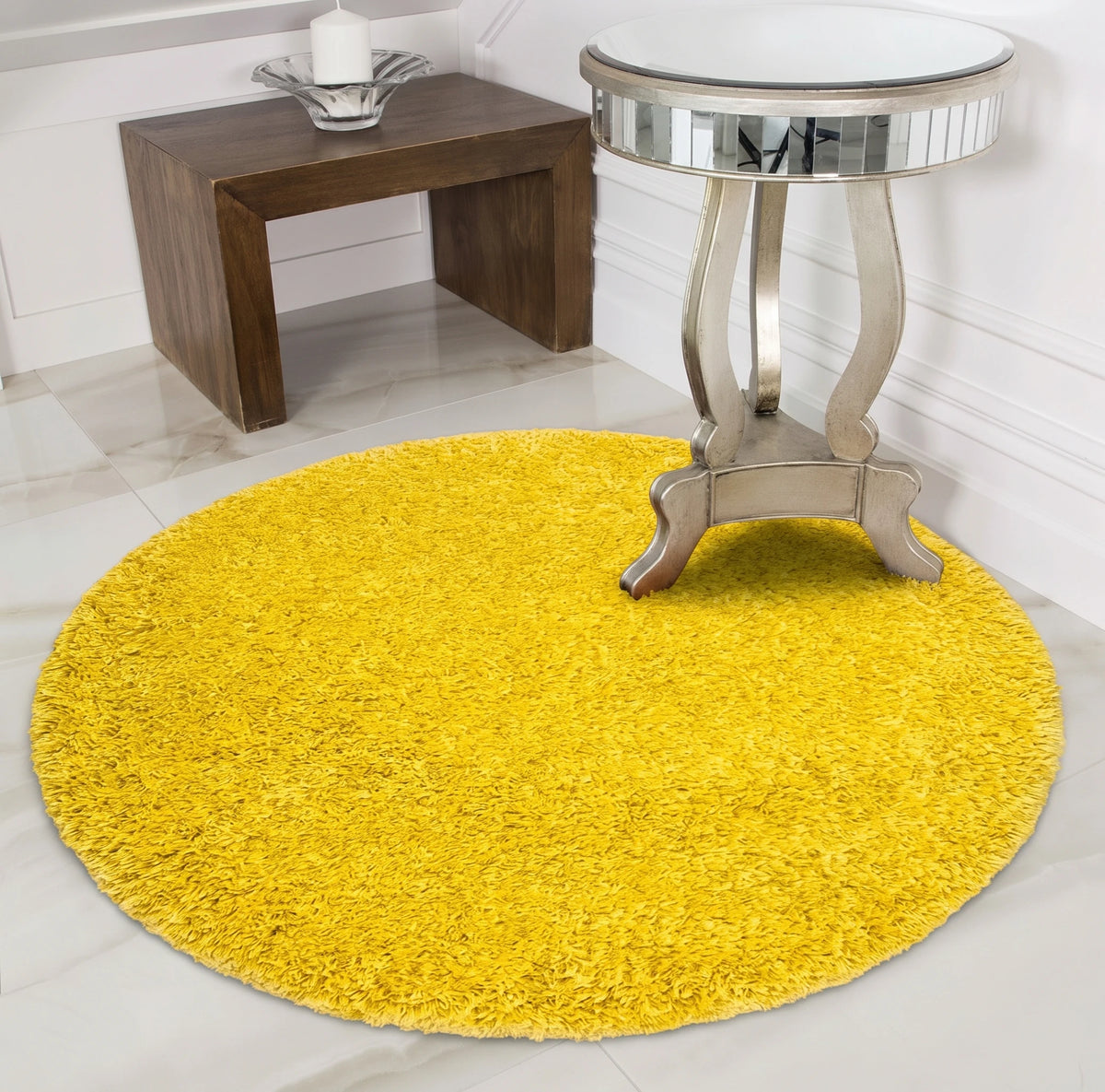 Yellow Shaggy Rug