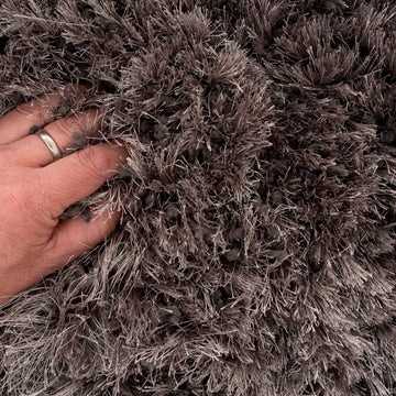 Plush Soft Grey Shaggy Area Rug - Zia