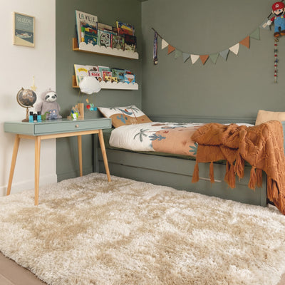 Plush Soft Ivory Shaggy Rug - Zia