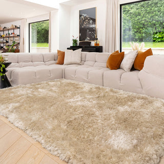 Plush Soft Ivory Shaggy Rug - Zia