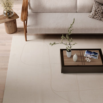 Soft Cream Scribble Rug - Zola