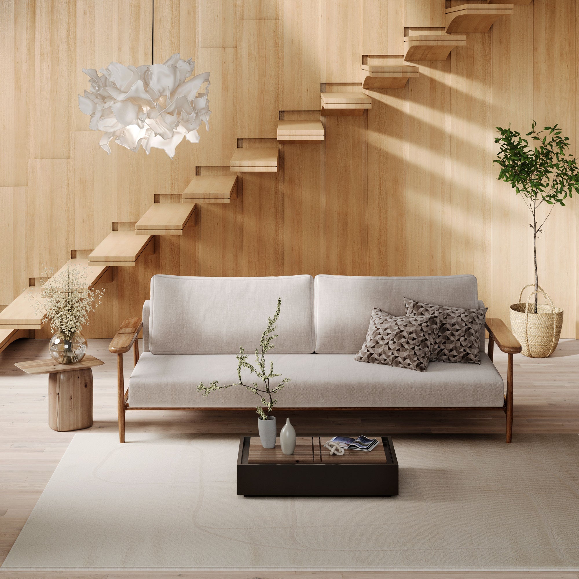 Soft Cream Scribble Rug - Zola