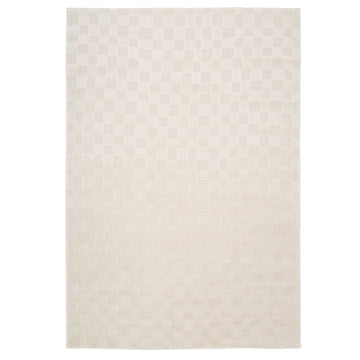 Soft Natural Cream Retro Checkerboard Rug - Liv