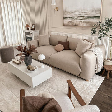 Soft Cream Abstract Rug - Aura